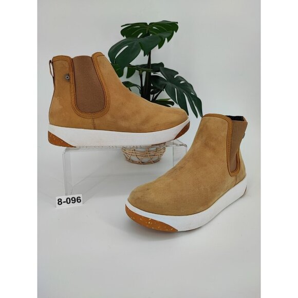 Bogs Women's Kicker Chelsea Lea Tan Leather Casual Boots Size 8 US - Picture 1 of 10